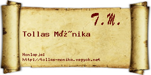 Tollas Mónika névjegykártya